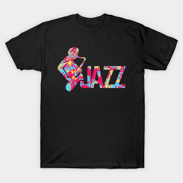 Colorful Jazz Illustration T-Shirt by jazzworldquest